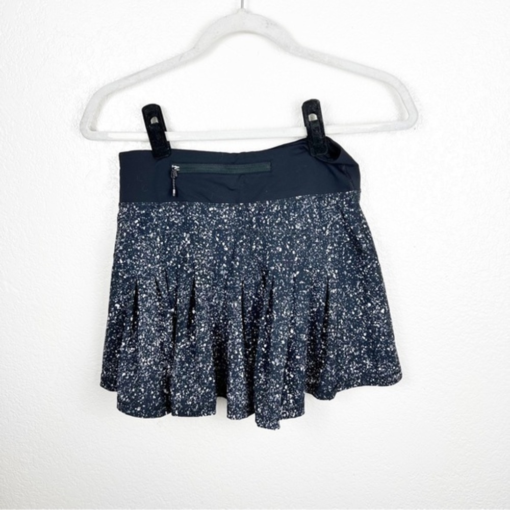 Lululemon Black Splatter Pleated Skort Recycled Polyester Blend Size 2 Tall